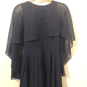 Navy blue cape dress